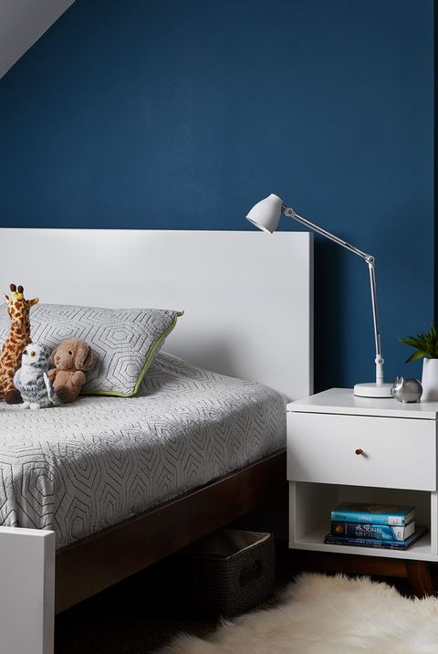 Ideas For Blue Painted Accent Walls, Light Blue Grey Bedroom Furniture