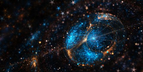 Blue and Yellow space stars