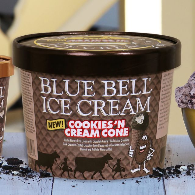 blue bell ice cream cookies 'n cream cone