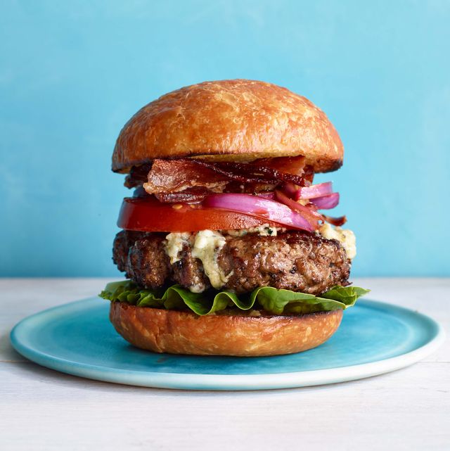 blue cheese, bacon, and balsamic onion burger