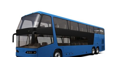 Blue Double Decker Bus