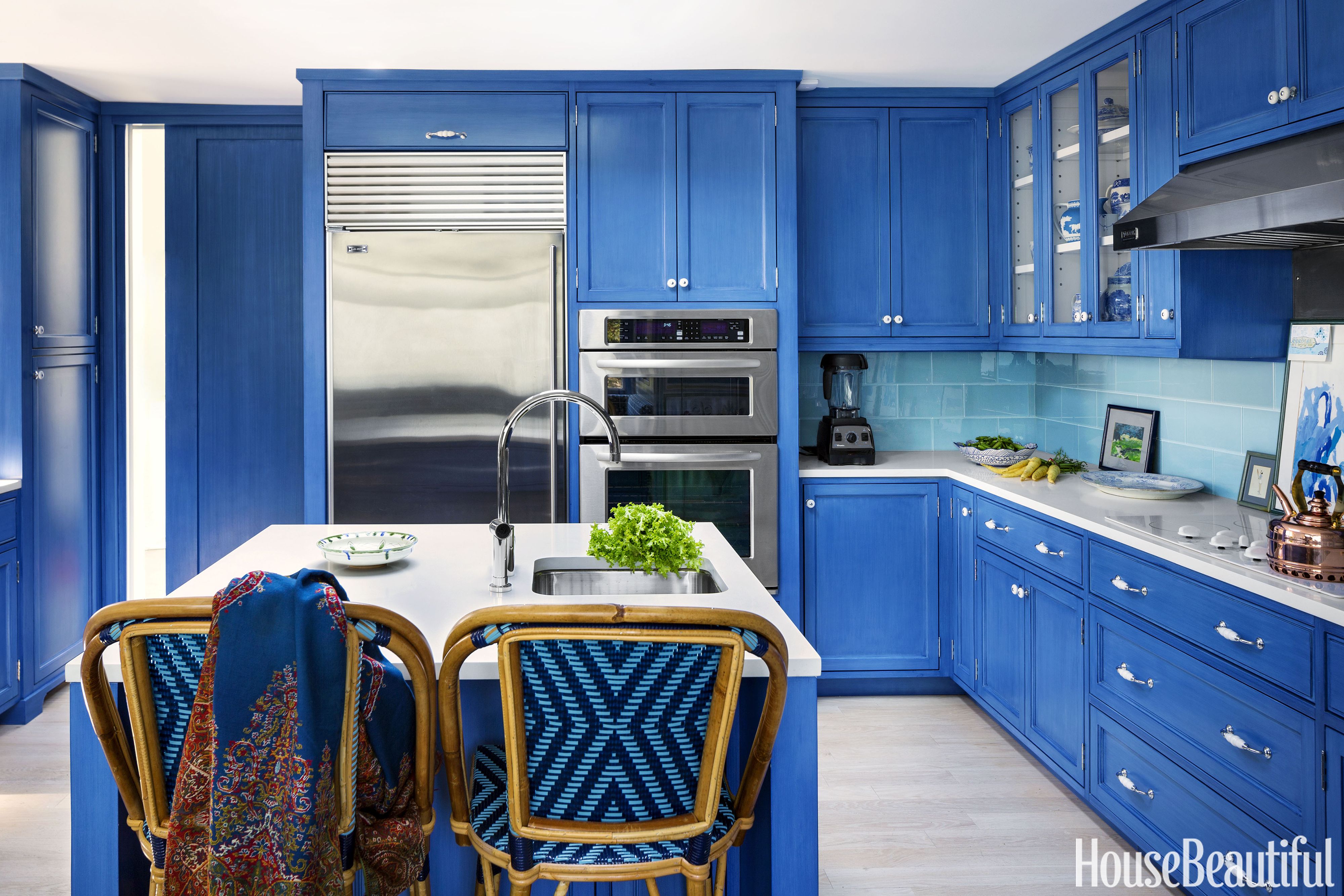 Bright Blue Cabinets