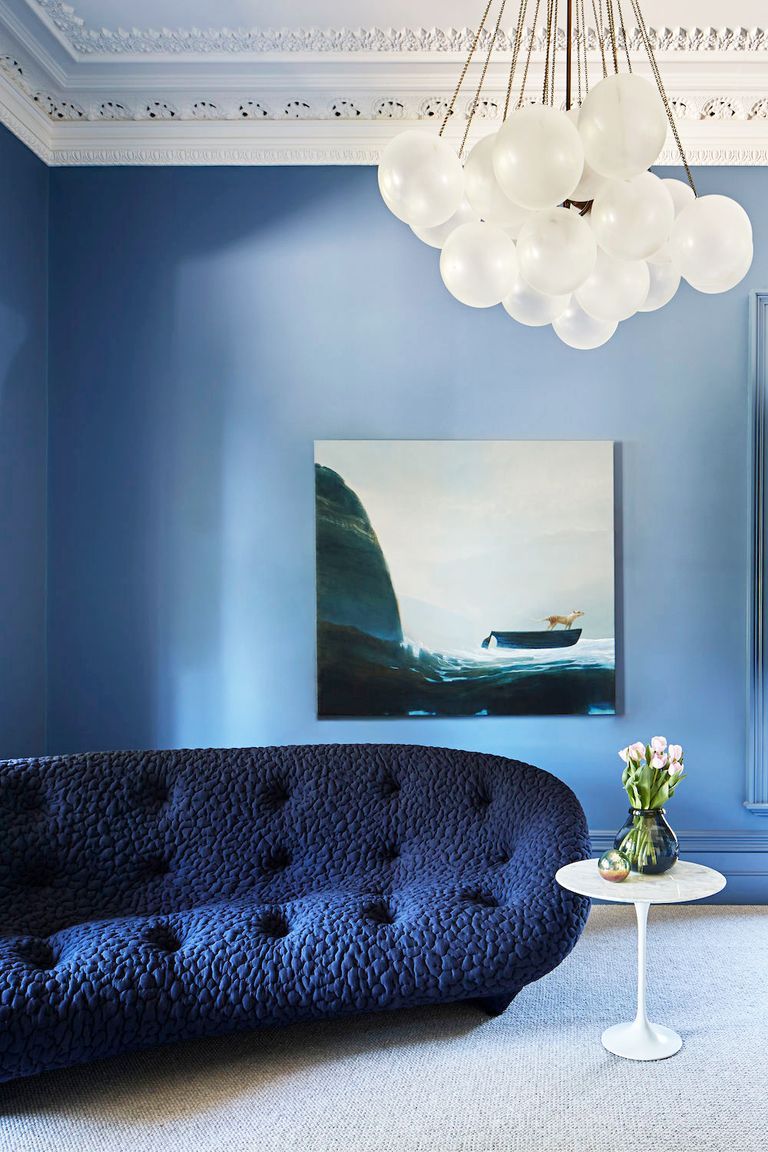 navy and light blue room