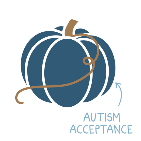 blue pumpkin for autism acceptance