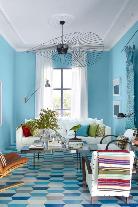Viral Baby Blue Sky Blue Living Room - Best Living Room Interior