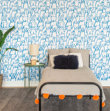 This Puppy-Patterned Wallpaper Will