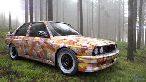 australian artist michael jagamara nelson's bmw art car