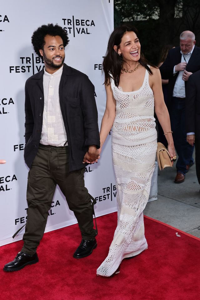 katie holmes and bobby wooten iii on tribeca red carpet