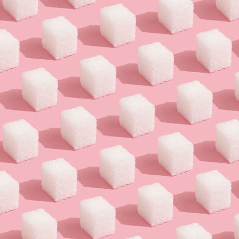rows of sugar cubes