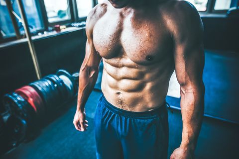 Bodybuilders abdominal muscles