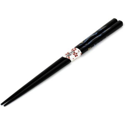 Sumpit Jepang dengan motif naga hitam