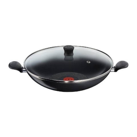 Tefal wok pan ideal diameter 36 cm dengan tutup kaca