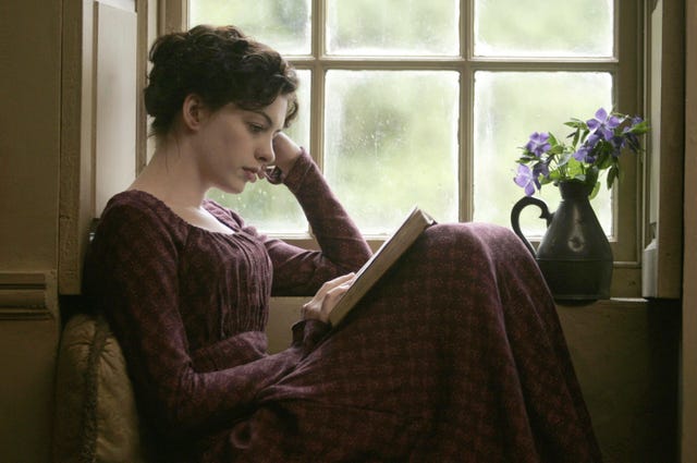 editorial use only no book cover usage  mandatory credit photo by blueprintecossekobalshutterstock 5884057a  anne hathaway  becoming jane   2007  director julian jarrold  blueprint pictures  ecosse films  ukusa  scene still  drama