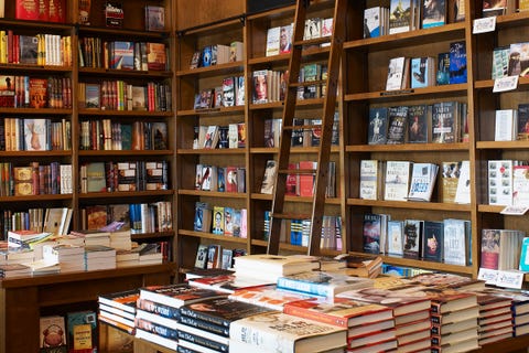 Bookcase, Library, Bookselling, Shelving, Public library, Shelf, Book, Retail, Building, Publication, 