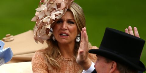 Koningin Maxima kijkt boos bij de Royal Ascot 2019