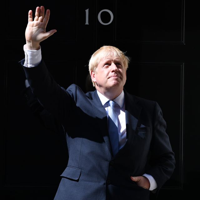 london, england   july 24 new prime minister boris johnson waves from the door of number 10, downing street after speaking to the media on july 24, 2019 in london, england  boris johnson, mp for uxbridge and south ruislip, was elected leader of the conservative and unionist party yesterday receiving 66 percent of the votes cast by the party members he takes the office of prime minister this afternoon after outgoing prime minister theresa may took questions in the house of commons for the last time photo by jeff j mitchellgetty images