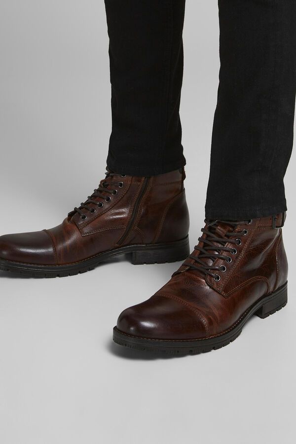 Zapatos Zapatos para hombre Botas Nuevos botines de cuero puro hechos a mano con cordones para hombres 