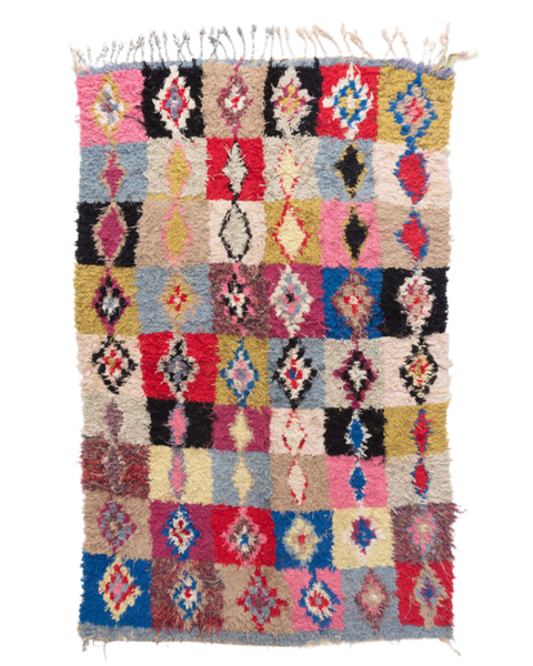 Moroccan boucherouite rug