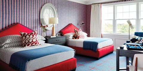 Bedroom, Furniture, Bed, Room, Interior design, Bed sheet, Bed frame, Property, Red, Mattress, 