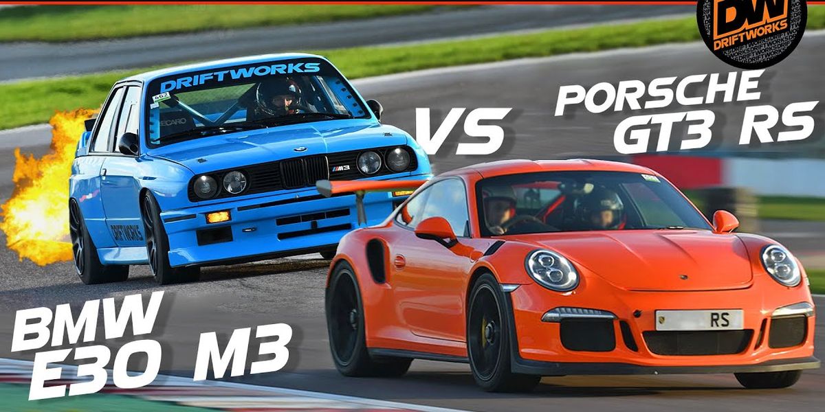 Switched V-8 E30 M3 Track a 911 GT3 RS on the track