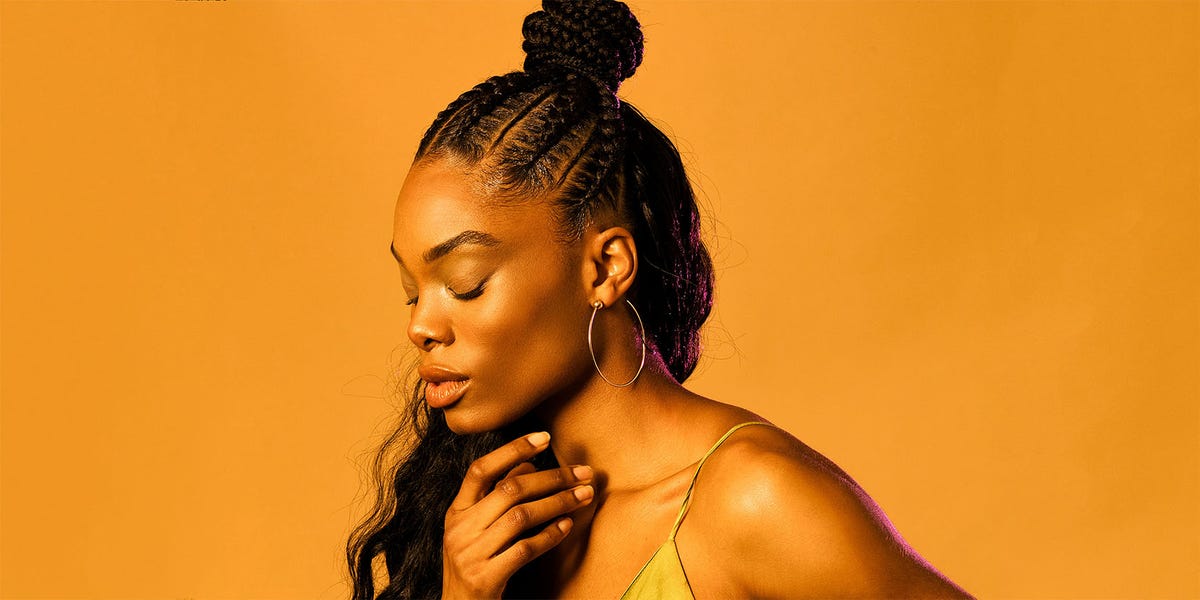 Braided Stitch Bun With Weave Braided Hairstyles