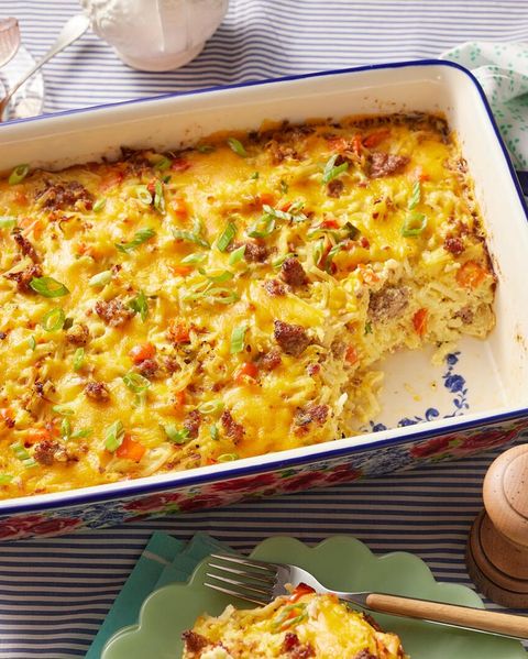 sausage breakfast casserole with pepper mill