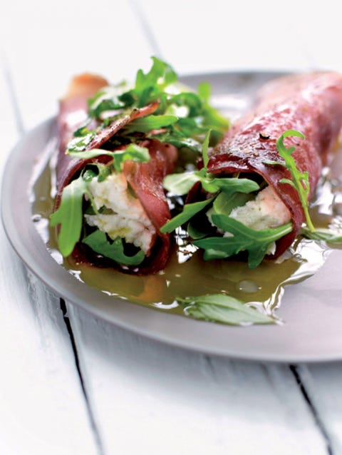 Bresaola-rocottarolletjes Bresaola-rocottarolletjes