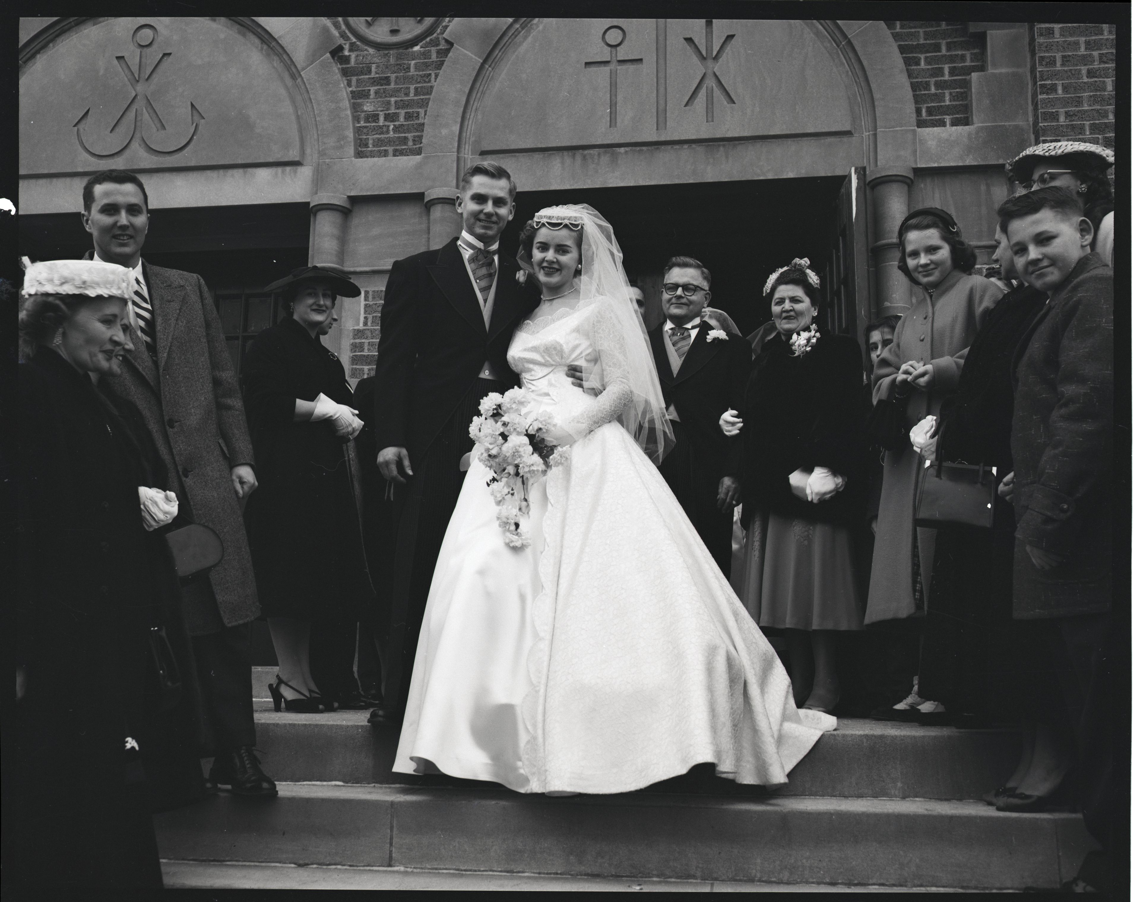 white wedding dress with black veil