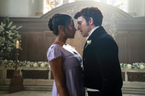 simone ashley as kate sharma, jonathan bailey as anthony bridgerton, bridgerton season 2