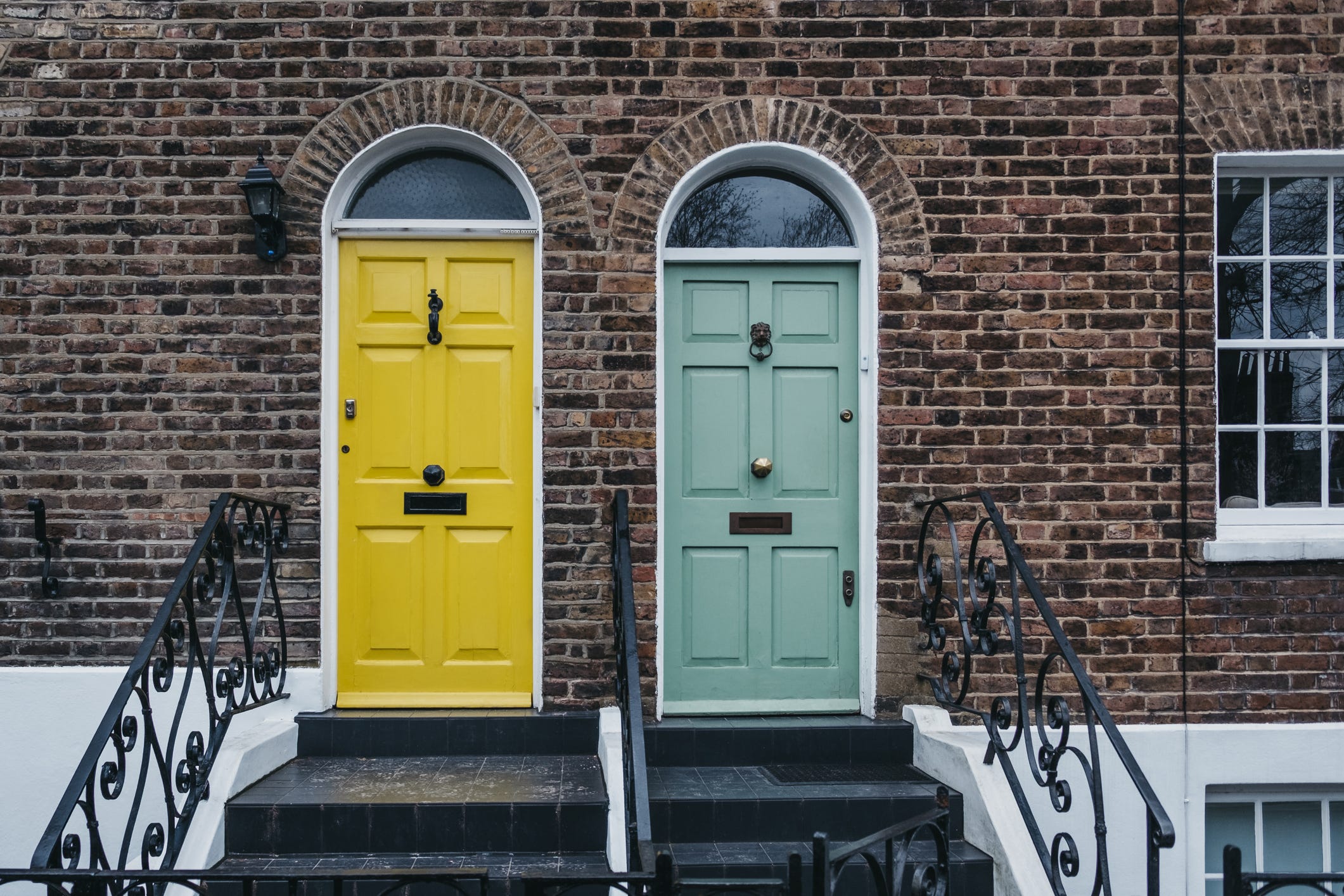 green blue paint colors for traditional front door