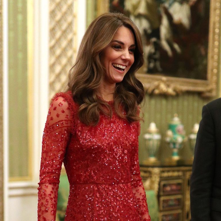 Kate Middleton Wore A Red Sparkling Dress To A Buckingham Palace Reception