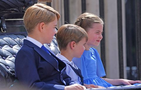 prince george, prince louis, and princess charlotte at trooping the color