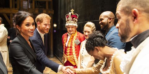 Meghan Markle and Prince Harry with the Hamilton cast