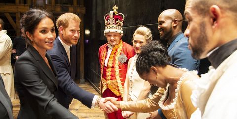 Meghan Markle and Prince Harry with the Hamilton cast