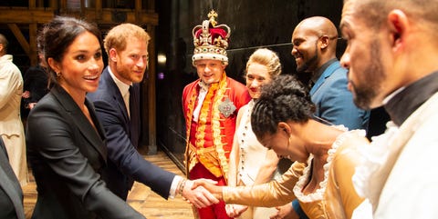 Meghan Markle and Prince Harry with the Hamilton cast