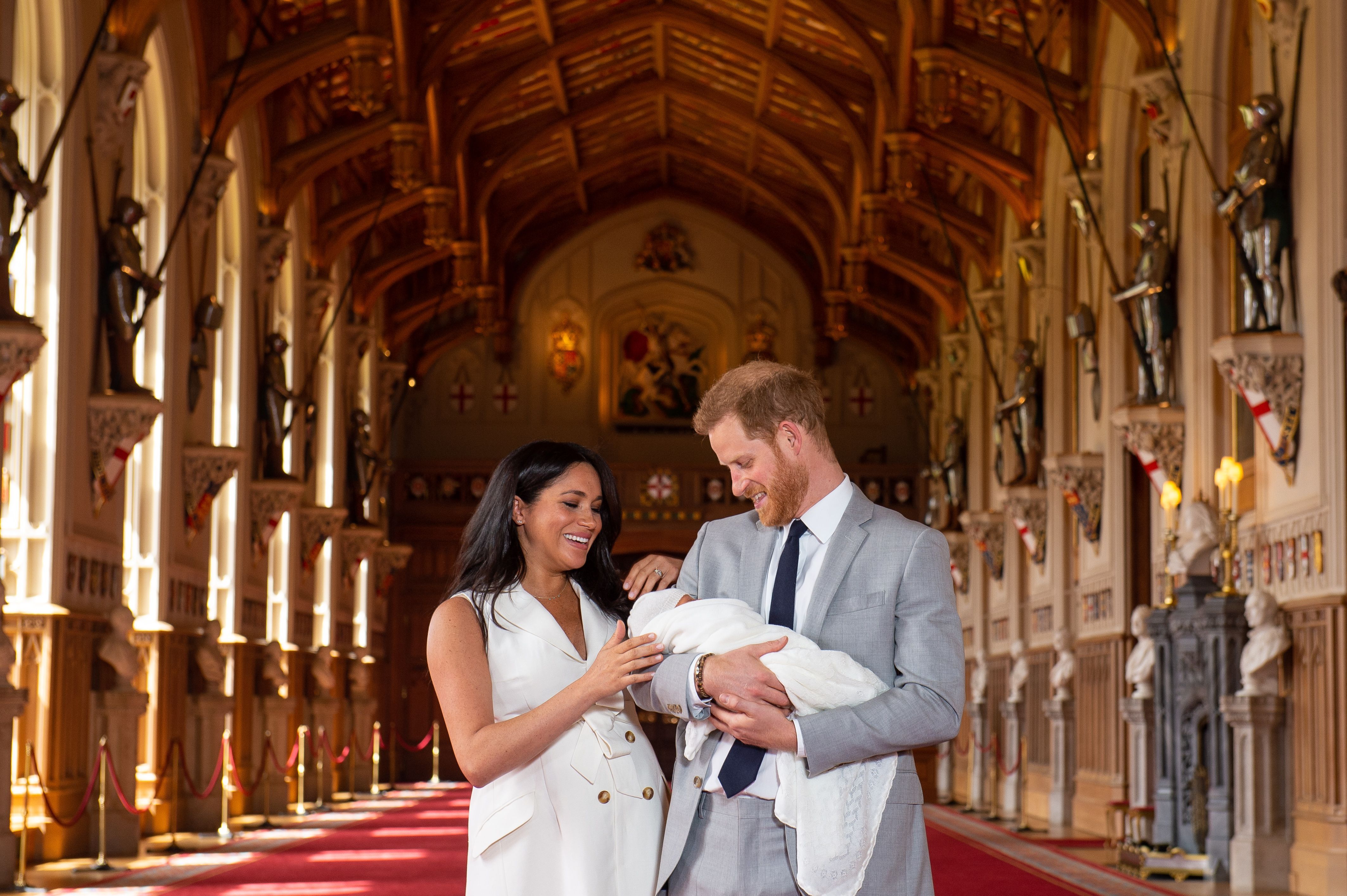 Image result for Prince Harry and Meghan reveal their newborn to the world