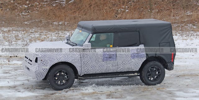 2021 Ford Bronco Four-Door Spied Playing in the Snow
