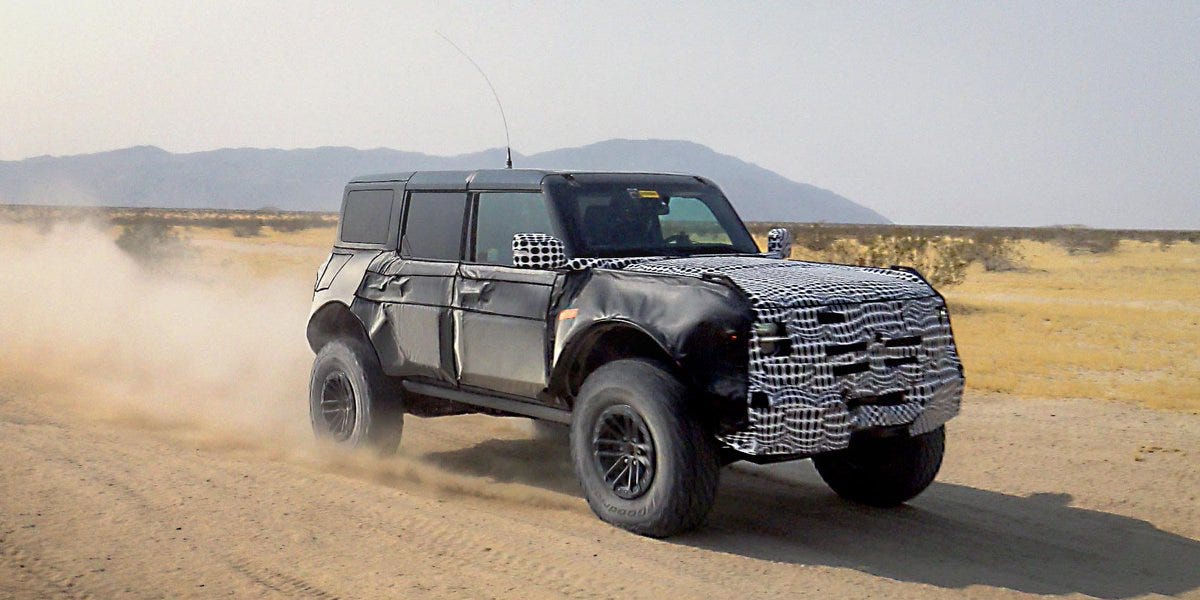Ford Releases Bronco 'Spy Shot' Showing High-Performance Variant 1 bronco raptor warthog