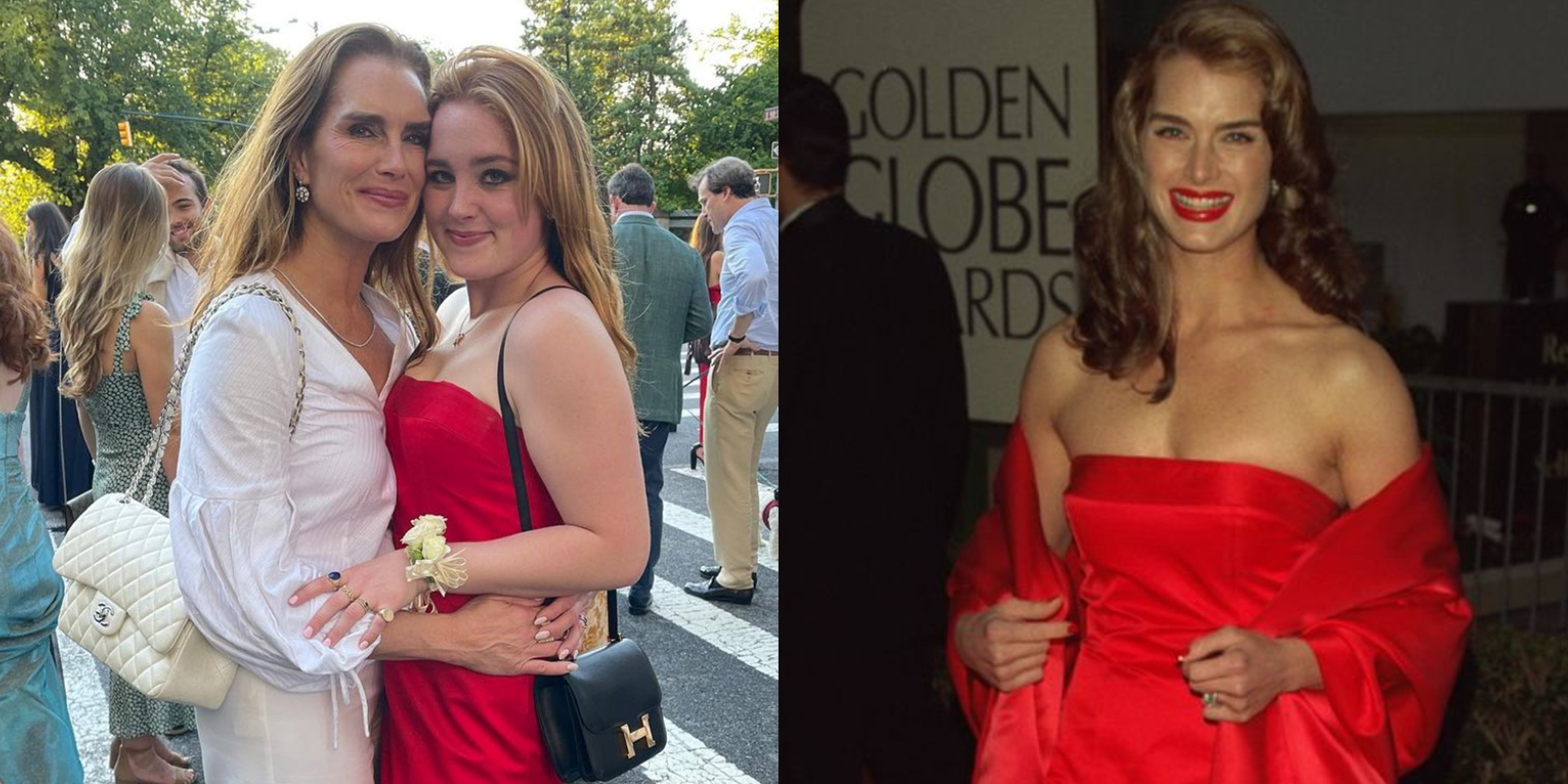 Brooke Shields Daughter Wore Her 1998 Red Carpet Dress To Prom