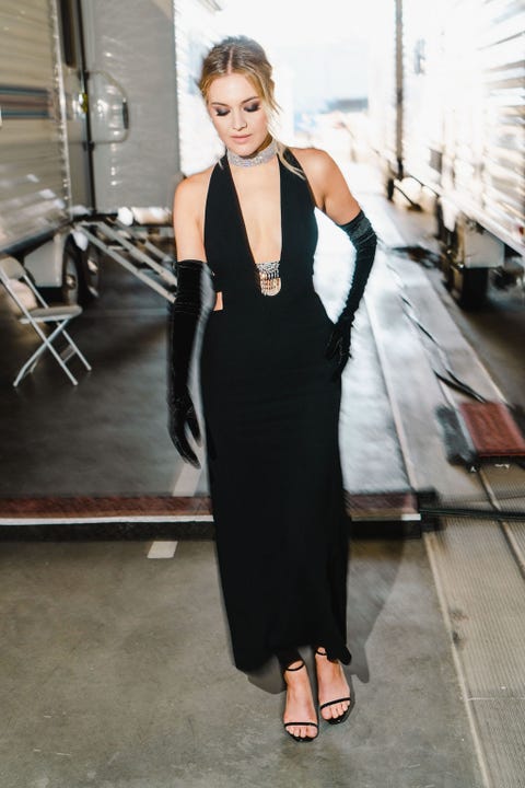 Kelsea Ballerini in a black Saint Laurent dress Kelsea Ballerini in a black Saint Laurent dress