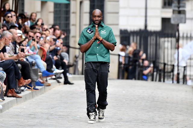 paris, france   june 20 virgil abloh greets the crowd during the louis vuitton menswear spring summer 2020 show as part of paris fashion week on june 20, 2019 in paris, france photo by dominique charriauwireimage