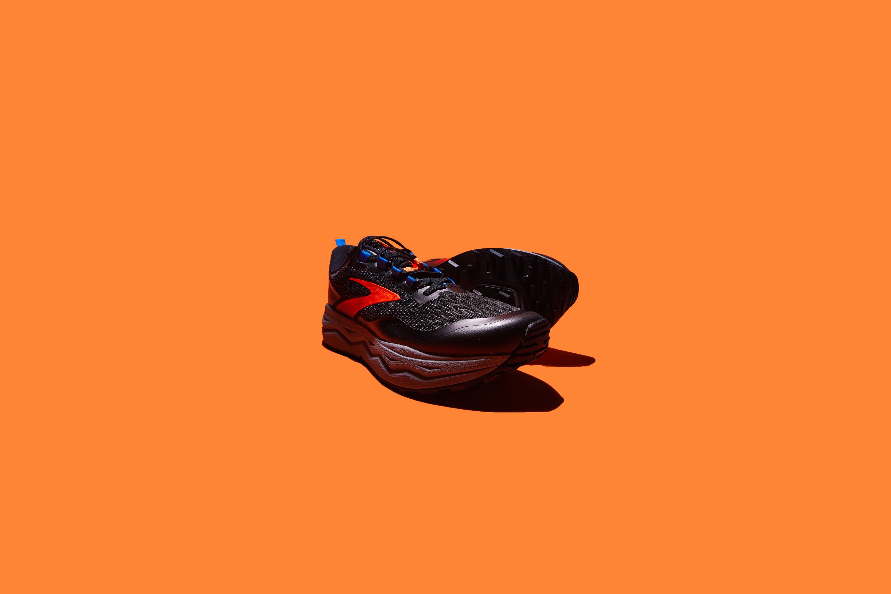 Brooks Caldera 5 Mens Trail Running Shoes 12US Black/Orange/Blue 
