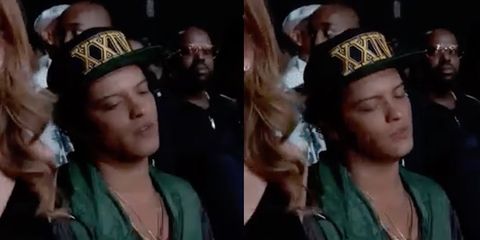 Bruno Mars fell asleep in the audience on live TV