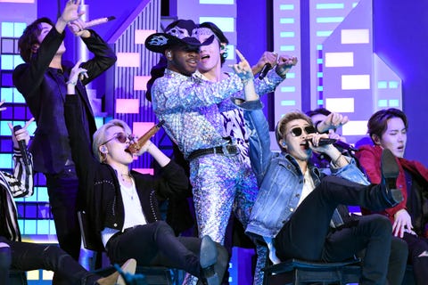 62nd Annual GRAMMY Awards - Show los angeles, california january 26 lil nas x c swae leeperforms with members of bts onstage during the 62nd annual grammy awards at staples center on january 26, 2020 in los angeles, california photo by jeff kravitzfilmmagic