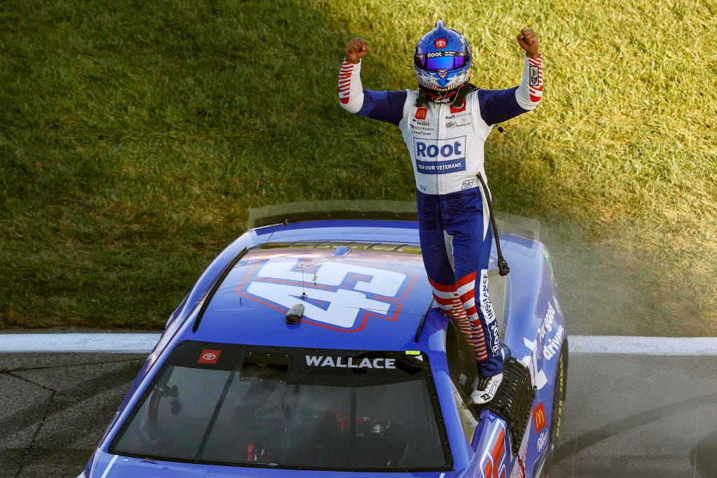 Bubba Wallace Wins Kansas In Kurt Busch's No. 45