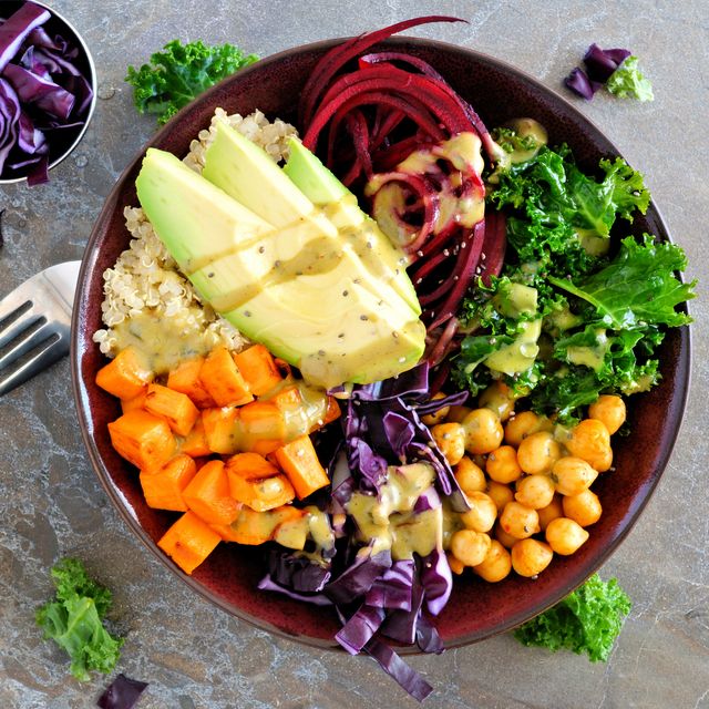 Buddha Bowl On A Stone Background Healthy Eating Royalty Free Image 913903716