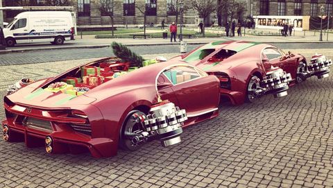 Bugatti Chiron remolque Navidad