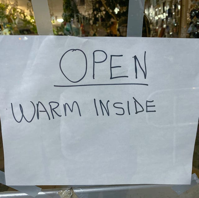 Open Warm inside sign open warm inside sign