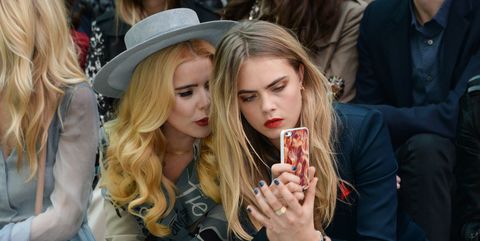 cara delevingne on the burberry front row getty images burberry has been crowned the most popular british brand on instagram - most followed brand instagram