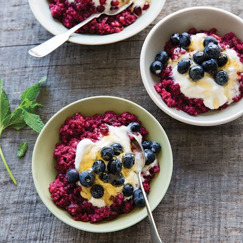 Burgundy Bulgur with Blueberries and Orange Blossom Water